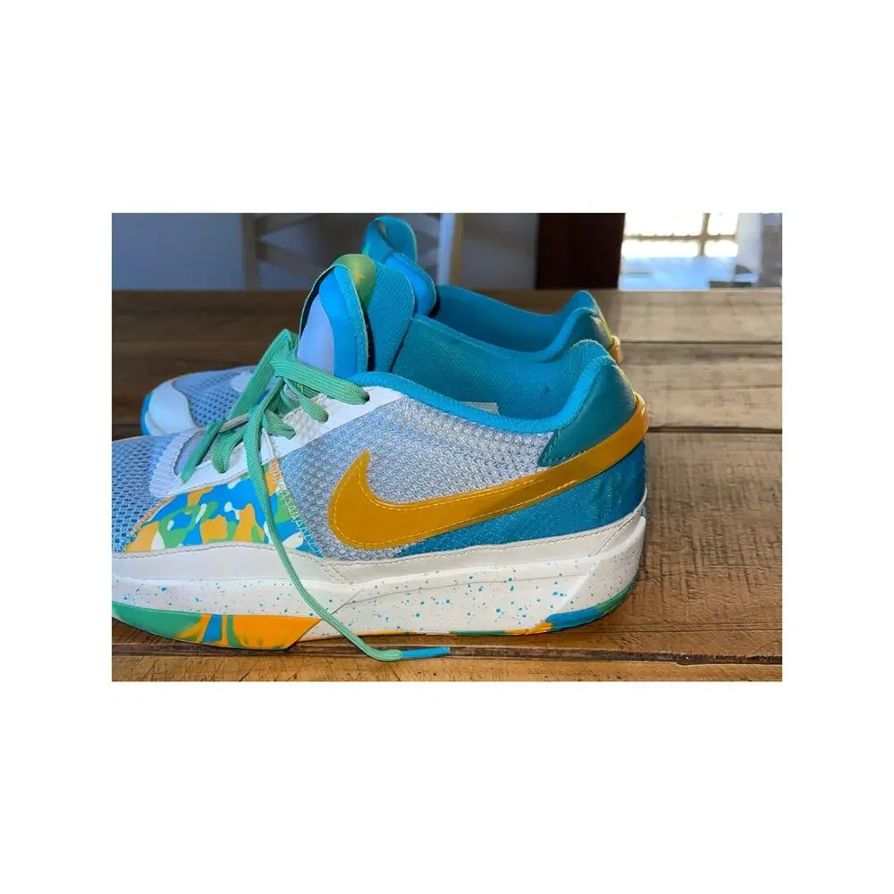 Kids Nike Blue Greeb Orange Ja 1 Water Bottle Sneakers Basketball Size 7Y‎